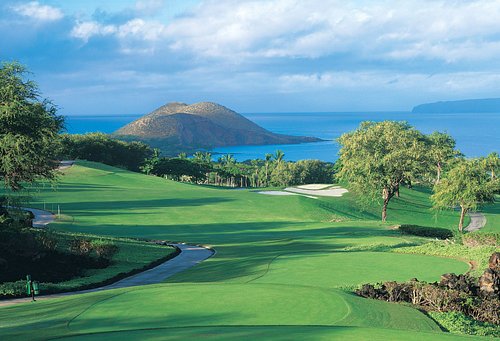 Golf course looking over the ocean